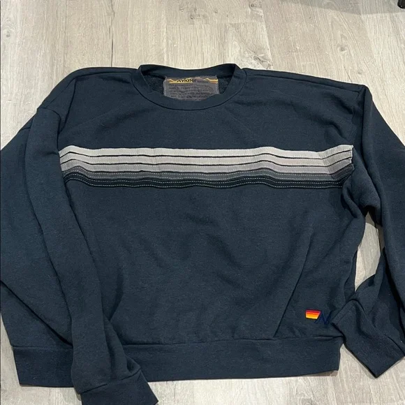 Aviator Nation 5 Stripe Relaxed Sweatshirt - Picture 2 of 4